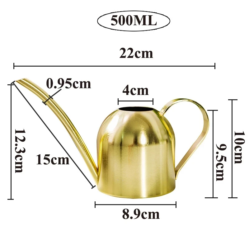 Stainless Steel Watering Can for Outdoor Plants, Long Spout Watering Pot, Watering Device, Meaty Bonsai Garden Tool, 500ml