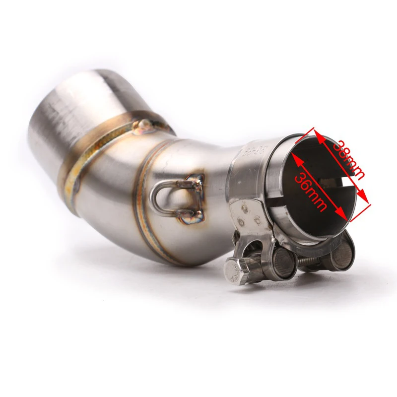 For Yamaha R3 YZF-R3 R25 MT-03 2016-2022 Motorcycle Exhaust Pipe Middle Link Pipe Slip On 51mm Muffler Escape Stainless Steel