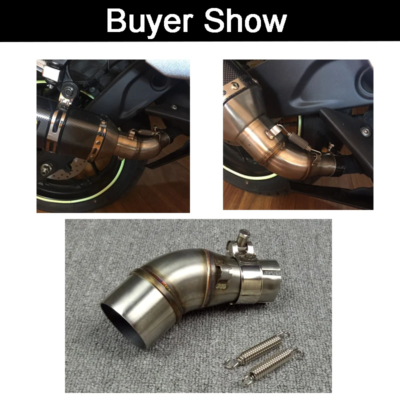 For Yamaha R3 YZF-R3 R25 MT-03 2016-2022 Motorcycle Exhaust Pipe Middle Link Pipe Slip On 51mm Muffler Escape Stainless Steel