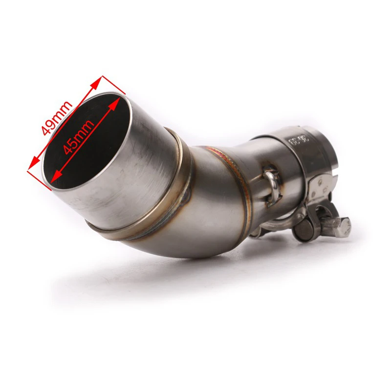 For Yamaha R3 YZF-R3 R25 MT-03 2016-2022 Motorcycle Exhaust Pipe Middle Link Pipe Slip On 51mm Muffler Escape Stainless Steel