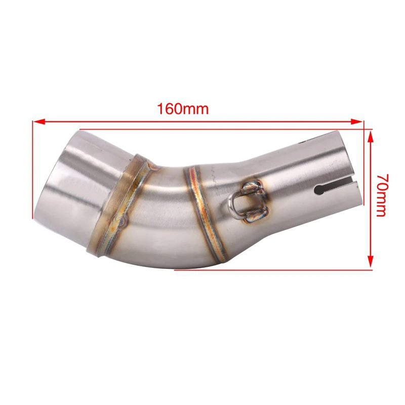 For Yamaha R3 YZF-R3 R25 MT-03 2016-2022 Motorcycle Exhaust Pipe Middle Link Pipe Slip On 51mm Muffler Escape Stainless Steel