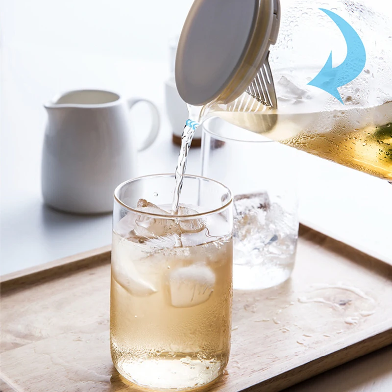 Transparent Heat Resistant Glass Water Bottle, Kettle Jar, Large Capacity, Coffee Pot with Handle, Teapot Pitchers, 1.2L