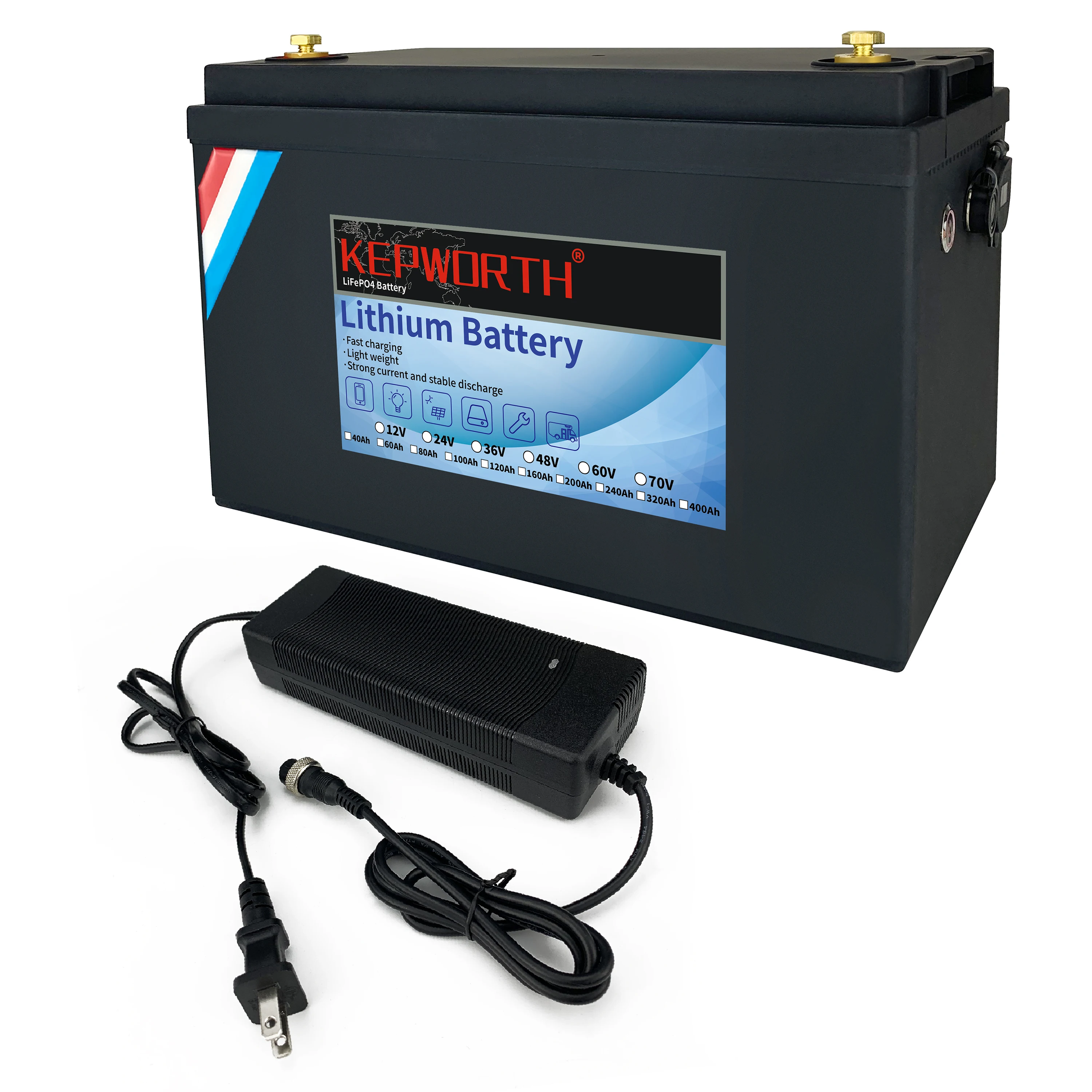 New 12V 50 100 120 135 180 200 300 400Ah LiFePO4 Battery Pack With Upgraded BMS Lithium Power Golf Cart RV Campers Off-Road