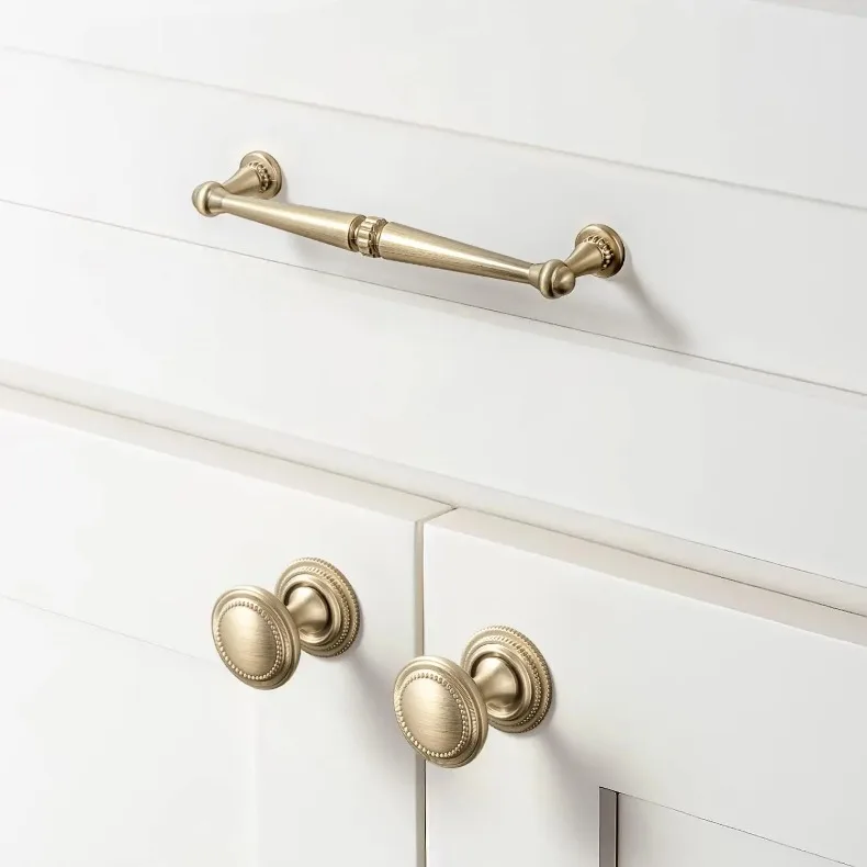 American Style Traditional Vintage Antique Brass Cabinet Handles Kitchen Cupboard Pulls Drawer Knobs for Furniture Hardware