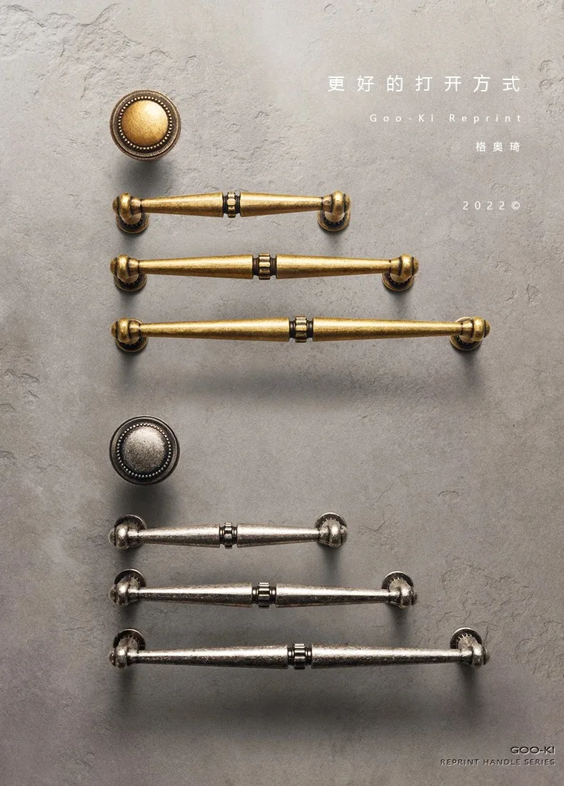 American Style Traditional Vintage Antique Brass Cabinet Handles Kitchen Cupboard Pulls Drawer Knobs for Furniture Hardware