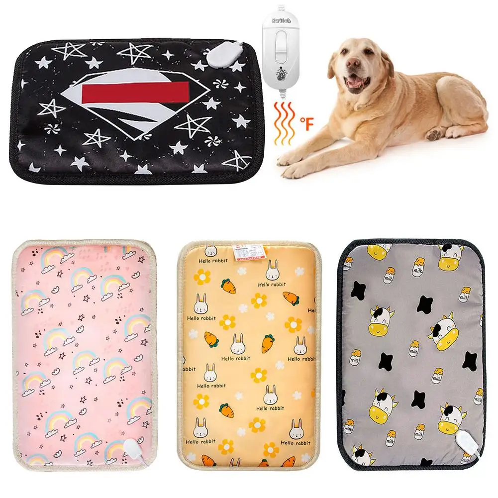 40*60cm Pet Electric Blanket Waterproof Electric Heating Dog Bed Mats Adjustable Temperature Heating Chair Cushion Cats Bed Pad