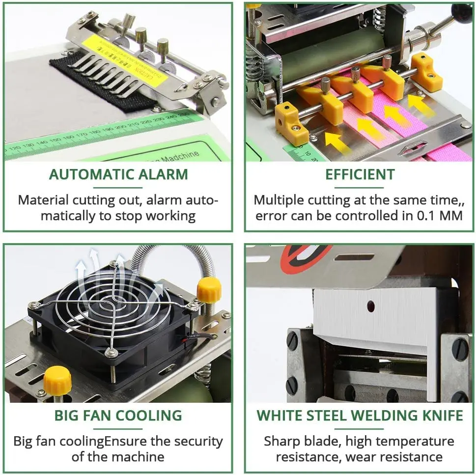 450W Automatic Computerized Rope Cutting Machine Cold and Hot Zipper Cutting Ribbon Cutting Webbing Machine Elastic Band