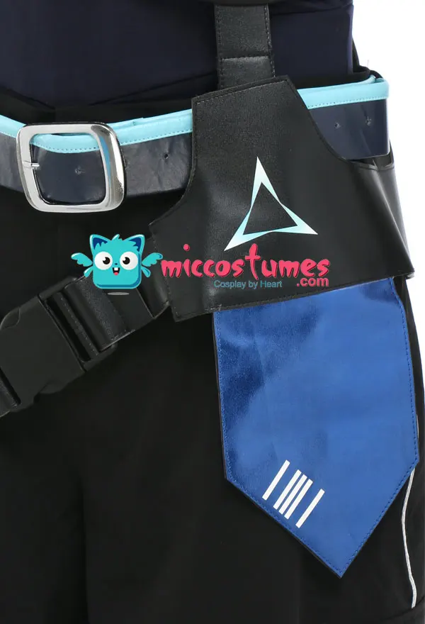 Miccostumes Black Cosplay Costume Unisex Sportswear Outfits with Belts Gloves