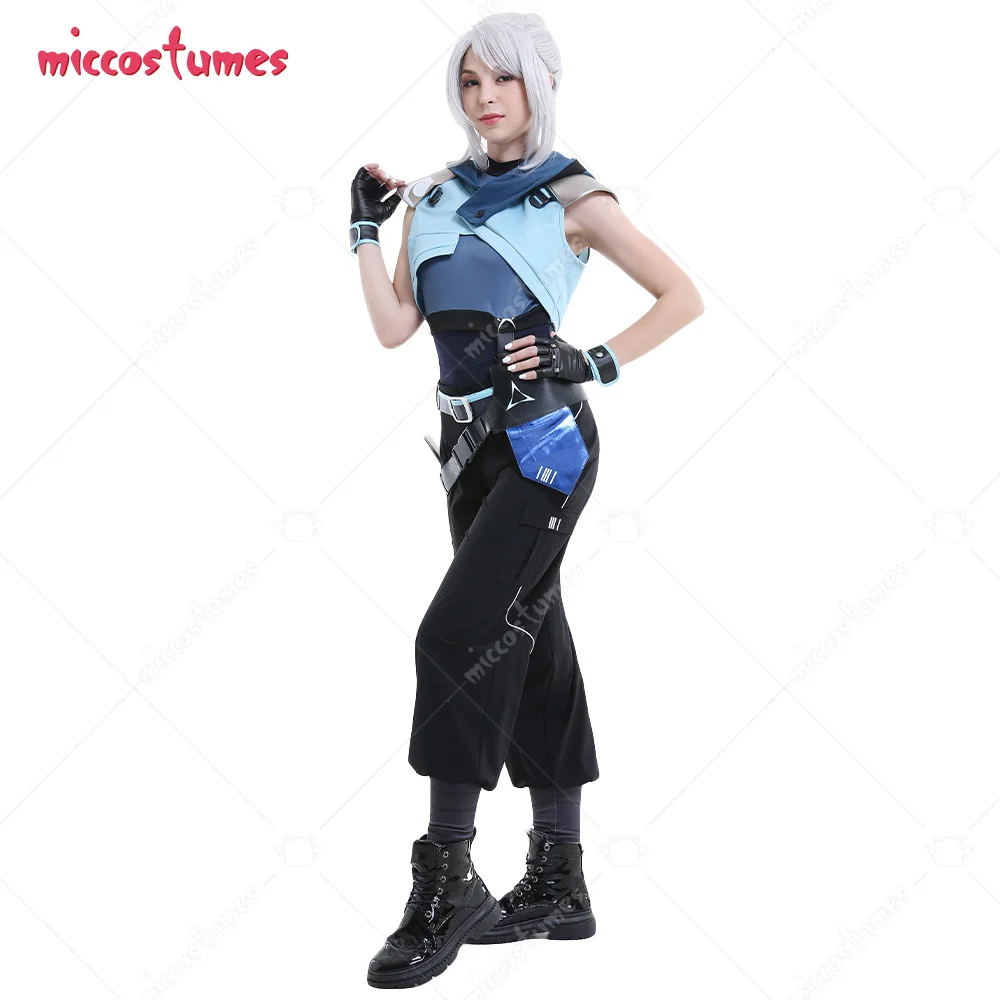 Miccostumes Black Cosplay Costume Unisex Sportswear Outfits with Belts Gloves