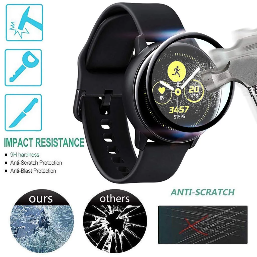 Soft Glass For Samsung Galaxy Watch 4 44mm 40mm smart watch 3D HD All-around Protector Galaxy Active 2 Screen Protector Film