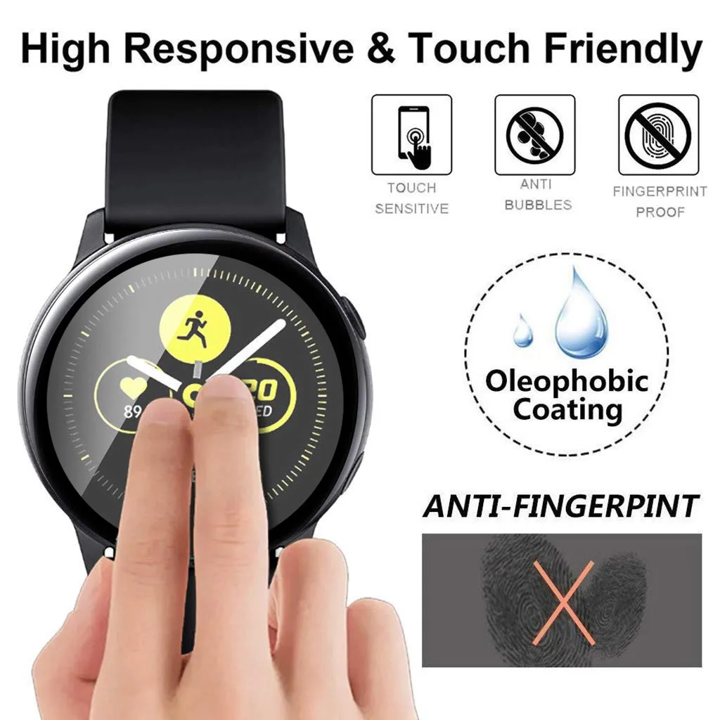 Soft Glass For Samsung Galaxy Watch 4 44mm 40mm smart watch 3D HD All-around Protector Galaxy Active 2 Screen Protector Film
