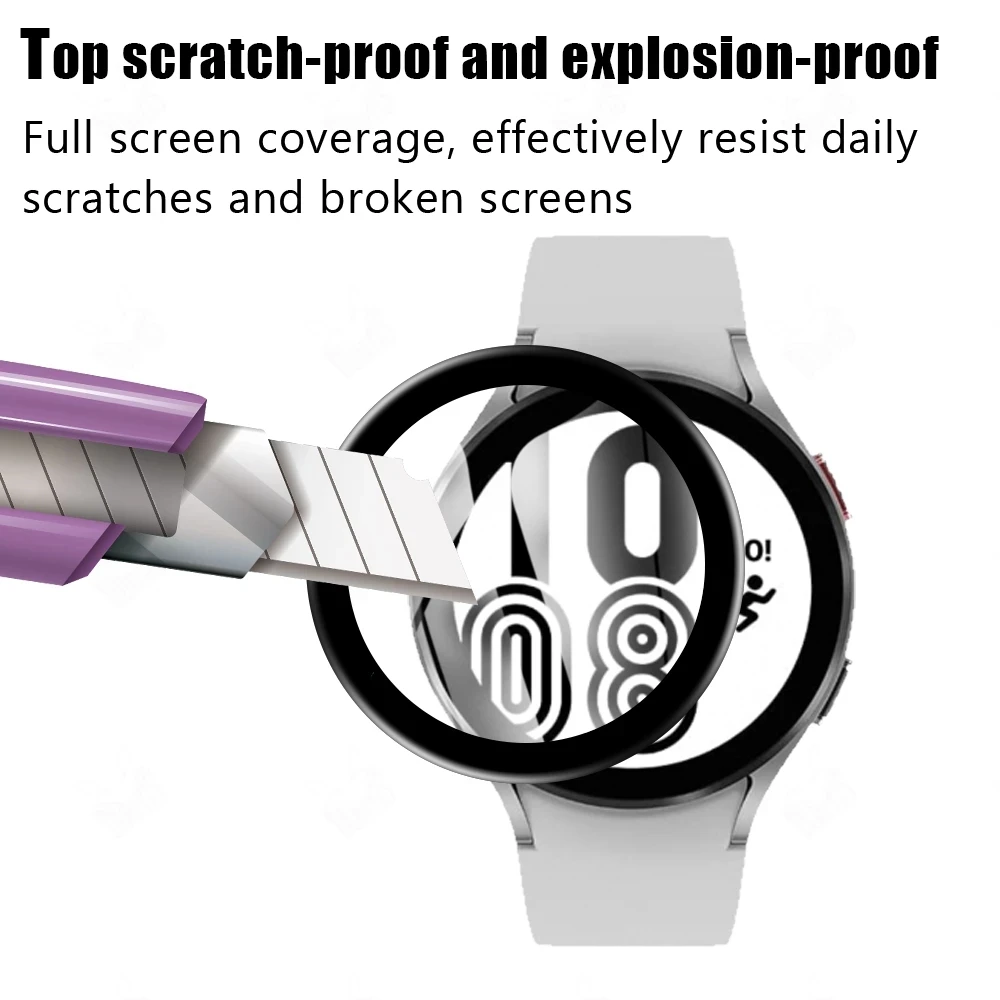 Soft Glass For Samsung Galaxy Watch 4 44mm 40mm smart watch 3D HD All-around Protector Galaxy Active 2 Screen Protector Film