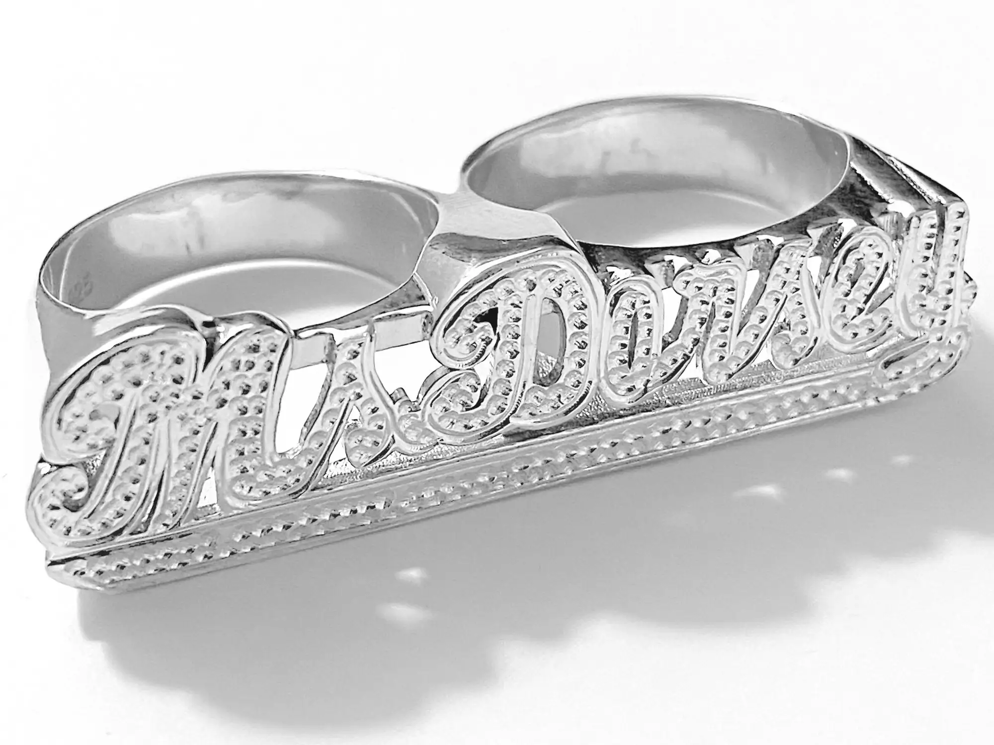 DOREMI 3 Fingers Name Ring For Men Women Custom Numbers Ring Personalized Jewelry Gold 3D Ring Couple Mother Gift