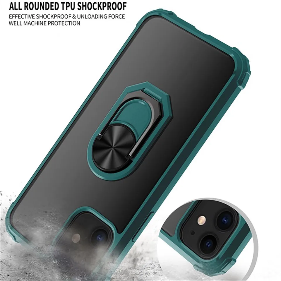 Cases For iPhone 12 Pro Max Kickstand Shell Shockproof Magnetic Ring Phone Case For iPhone 11 pro MAX XR XS SE 2020 7 8
