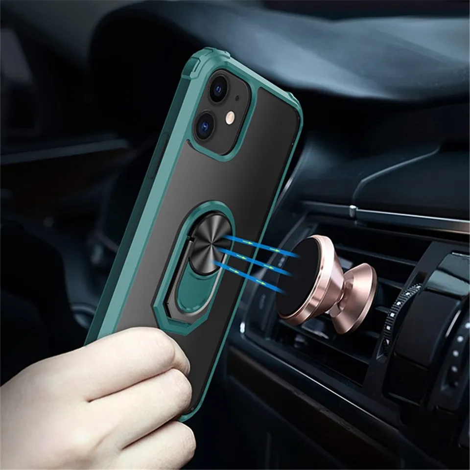 Cases For iPhone 12 Pro Max Kickstand Shell Shockproof Magnetic Ring Phone Case For iPhone 11 pro MAX XR XS SE 2020 7 8