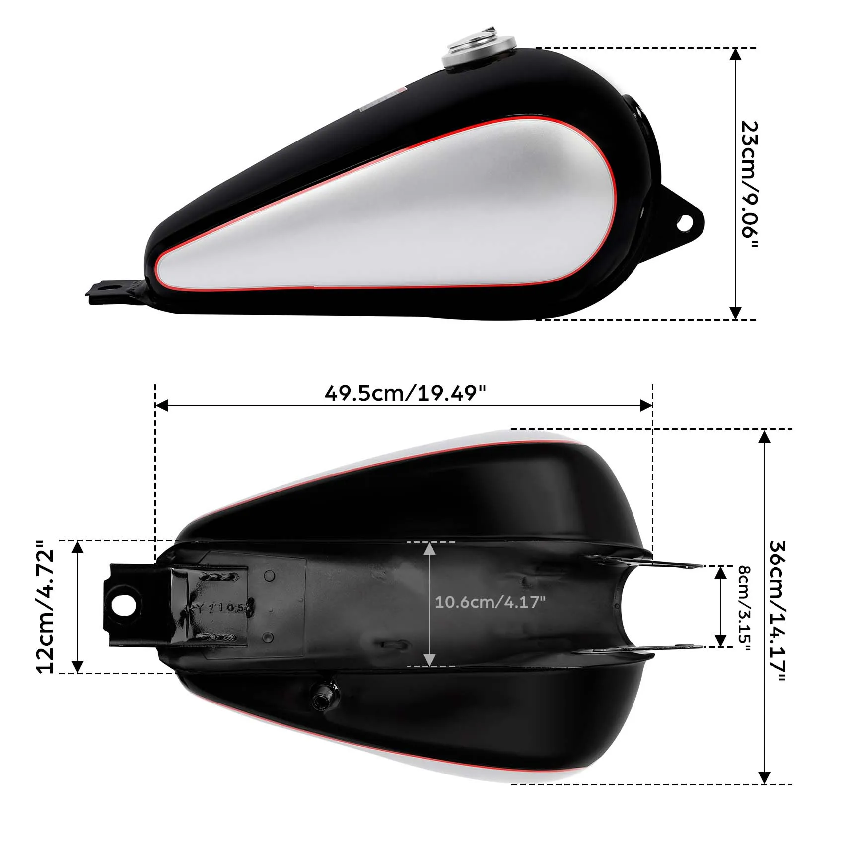 Motorcycle Fuel Gas Tank 3.4 gallons For Honda CMX 250 CMX250 Rebel 1985-2016