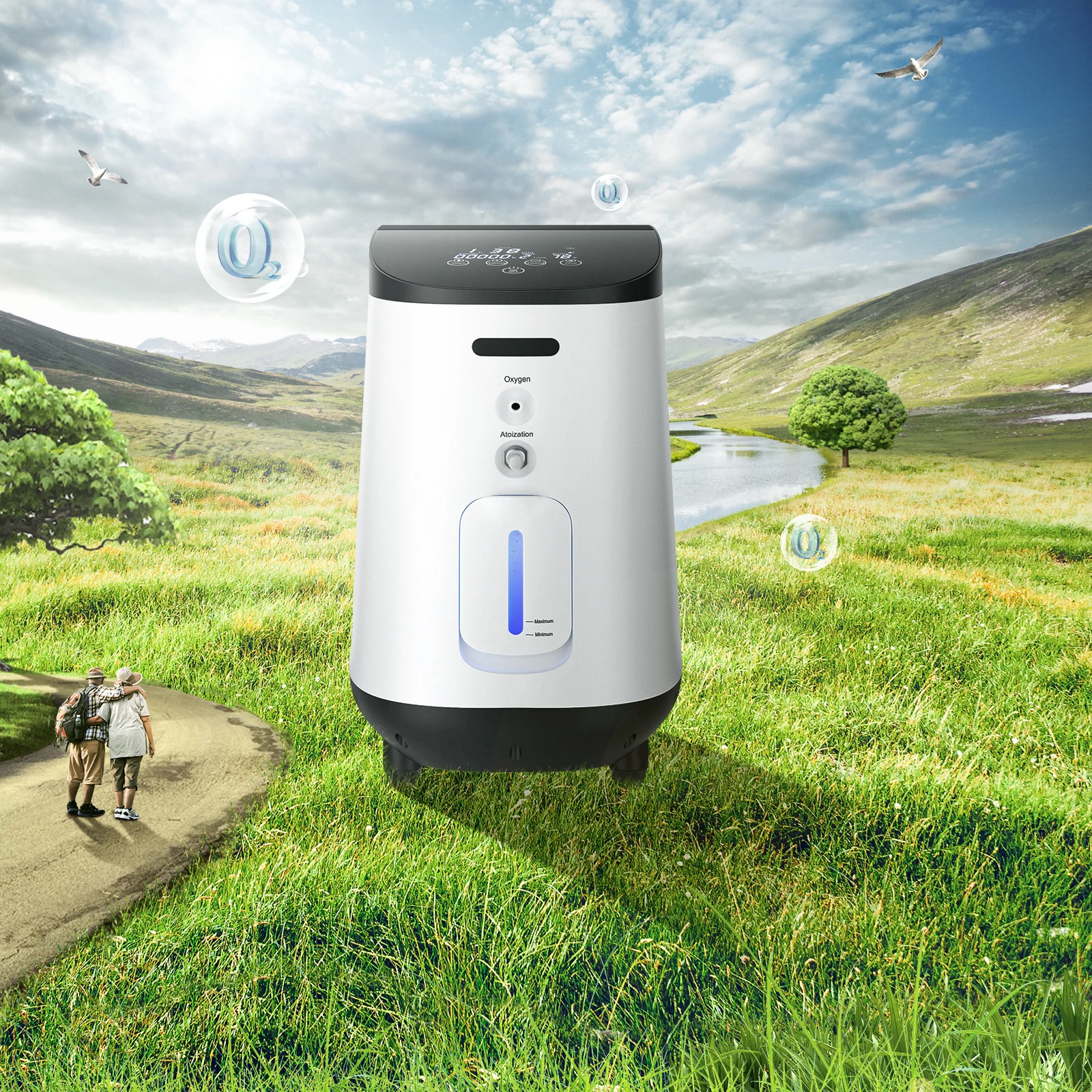 VARON Home Travel 1L-7L High Concentration Oxygene Concentrator Generator Home Health Care Equipment AC110-220V