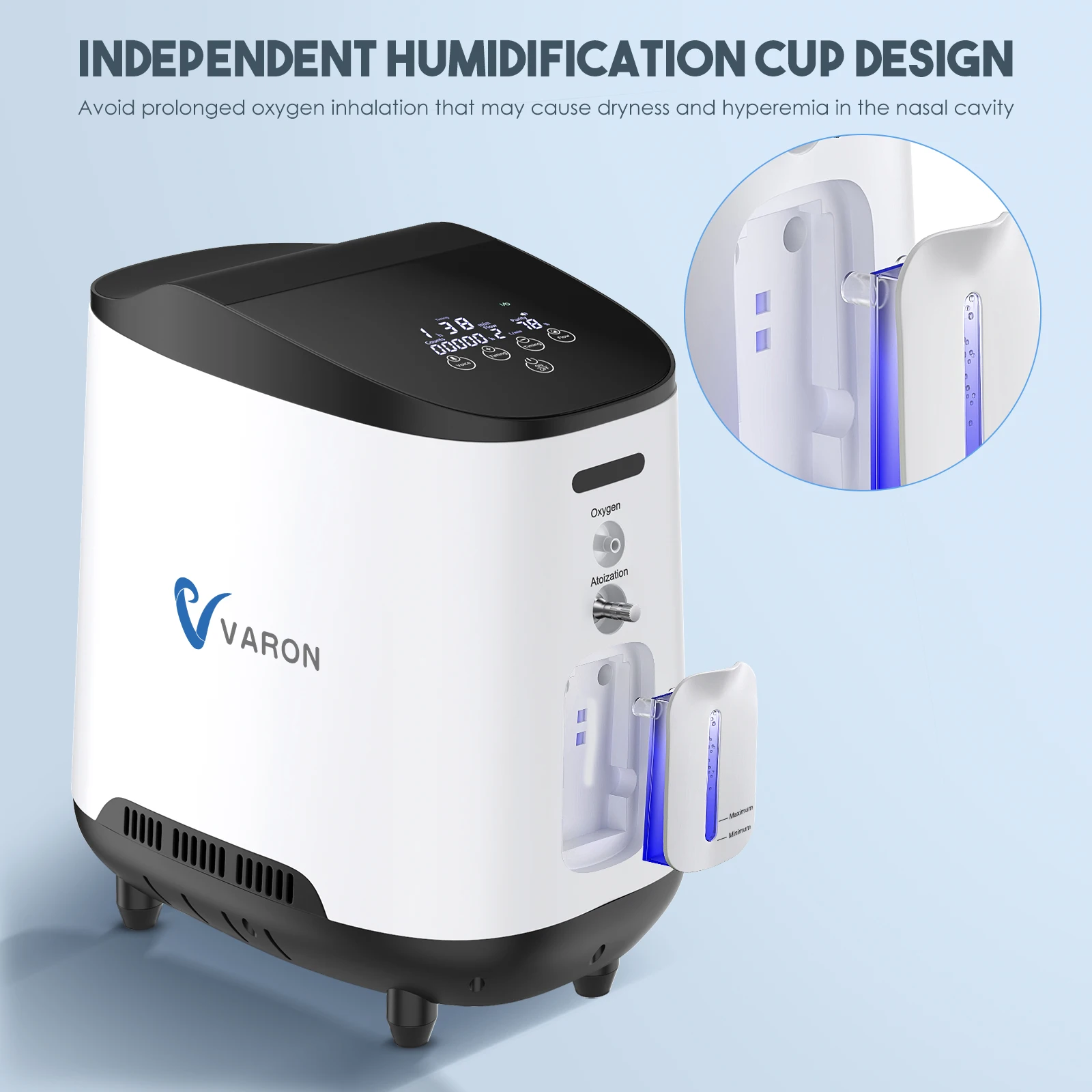 VARON Home Travel 1L-7L High Concentration Oxygene Concentrator Generator Home Health Care Equipment AC110-220V