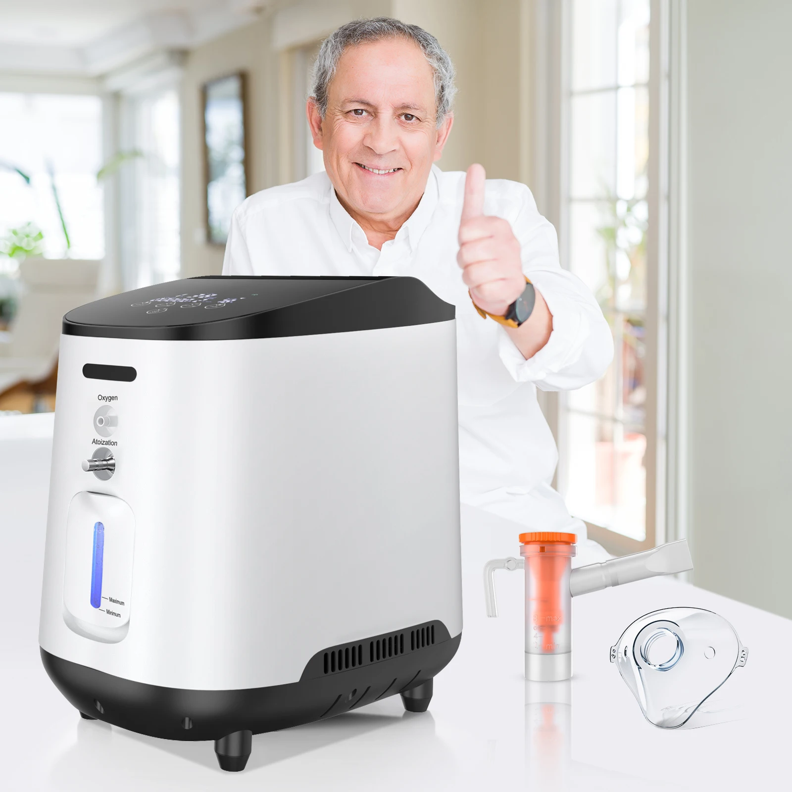 VARON Home Travel 1L-7L High Concentration Oxygene Concentrator Generator Home Health Care Equipment AC110-220V