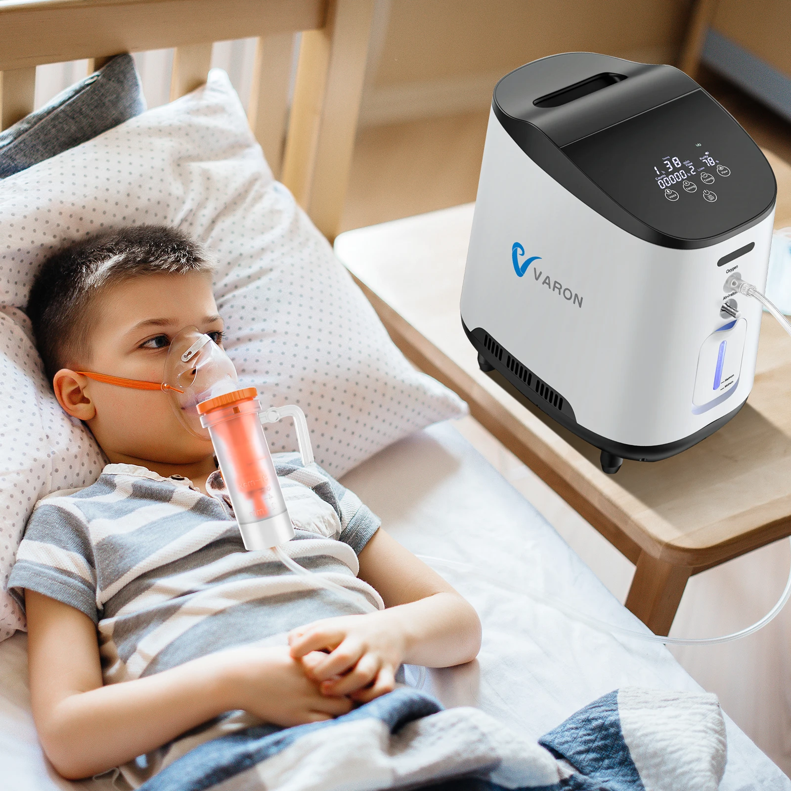 VARON Home Travel 1L-7L High Concentration Oxygene Concentrator Generator Home Health Care Equipment AC110-220V