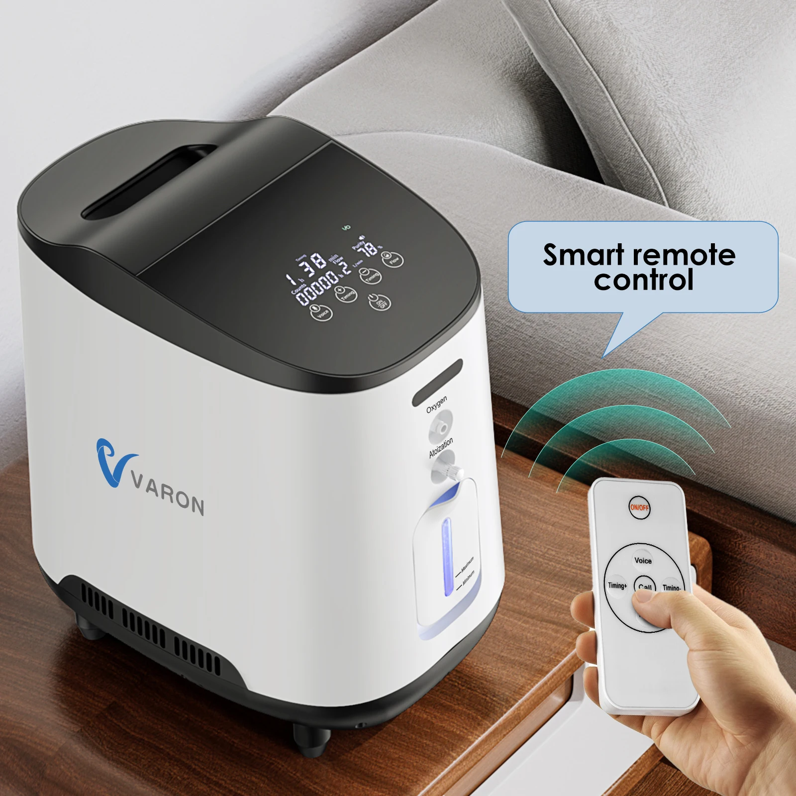 VARON Home Travel 1L-7L High Concentration Oxygene Concentrator Generator Home Health Care Equipment AC110-220V