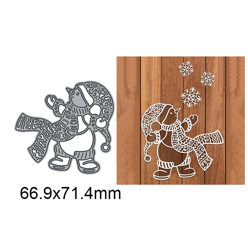Santa Claus & Little Snowman Frame Metal Cutting Dies For Scrapbooking Craft Embossing Stencil Die Cut Card Making