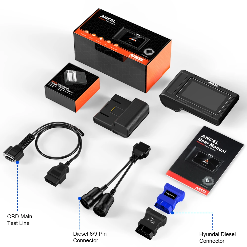 ANCEL HD3200 24V Heavy Duty Diesel Truck Scanner D.P.F Regeneration Oil Reset All System Car Diagnostic Tool for FUSO Hyundai
