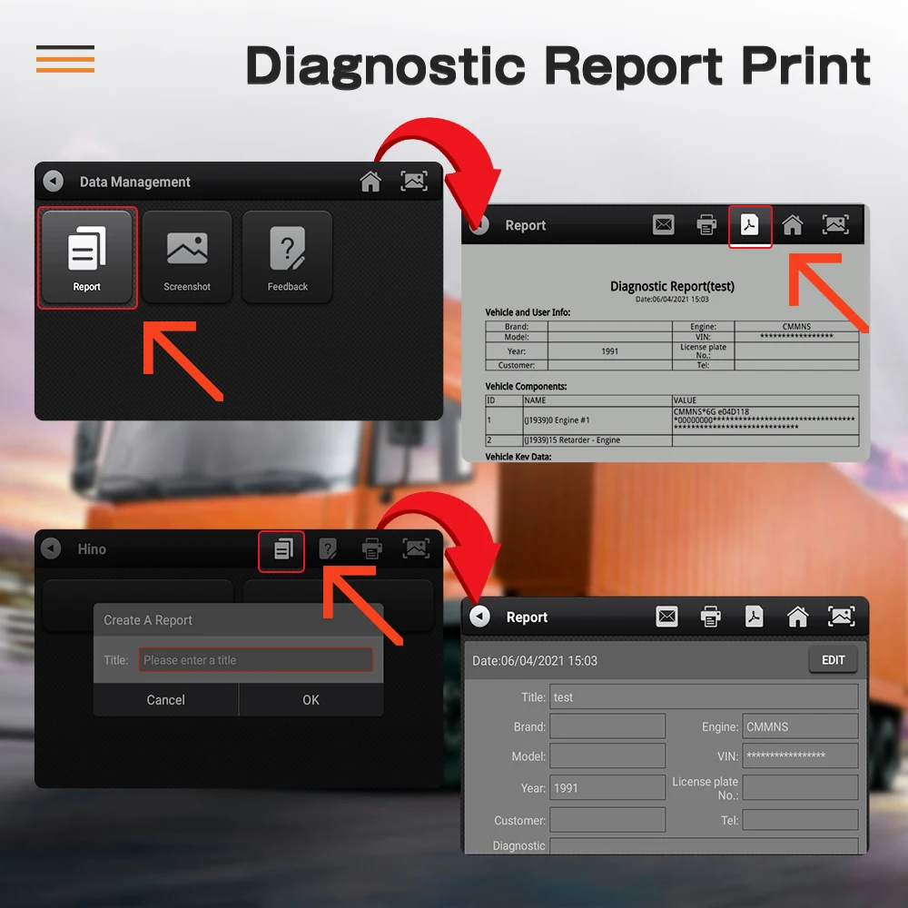 ANCEL HD3200 24V Heavy Duty Diesel Truck Scanner D.P.F Regeneration Oil Reset All System Car Diagnostic Tool for FUSO Hyundai
