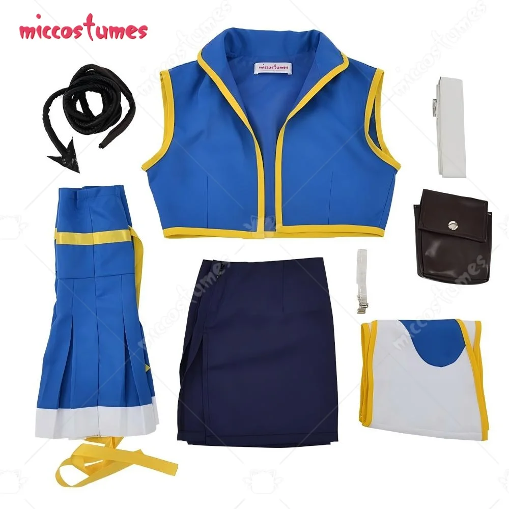 【Ready for Ship】Miccostumes Women's Fairy Lucy Cosplay Costume with Belt Waist Bag and Whip for Halloween