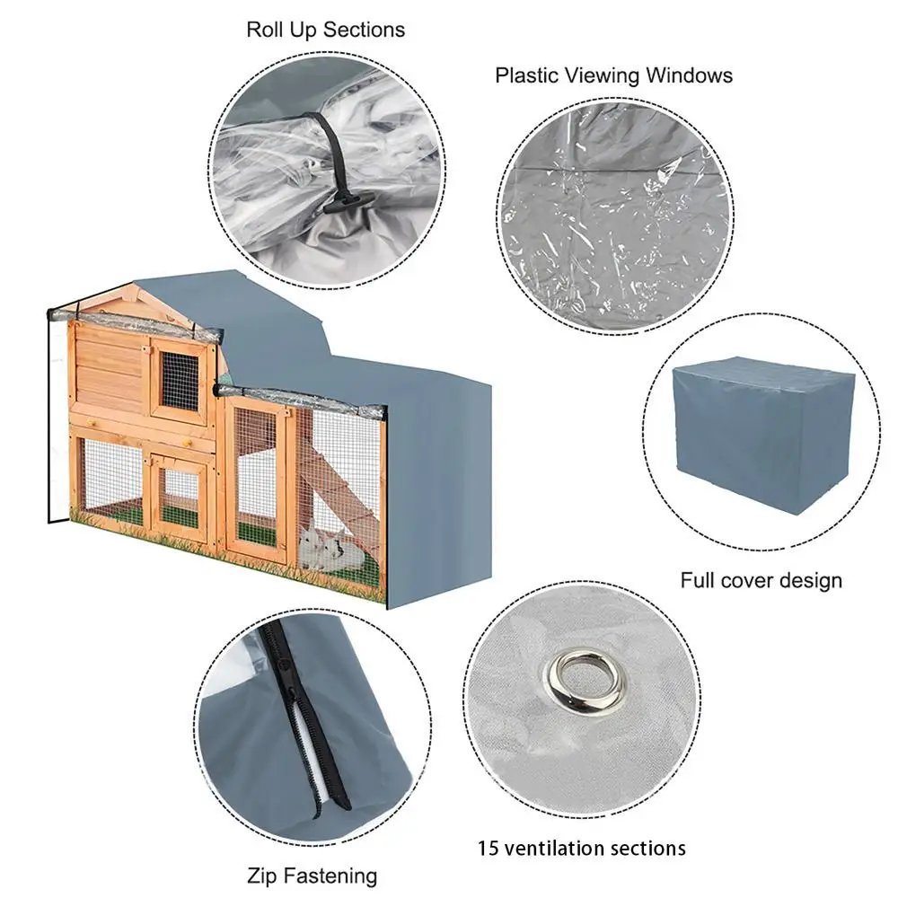 Rabbit Hutch Cover Farm Animal Cage Windproof Cover Pet Bunny Cage Dust Cover Waterproof Dust Cover Easy Cleaning Cage Accessory