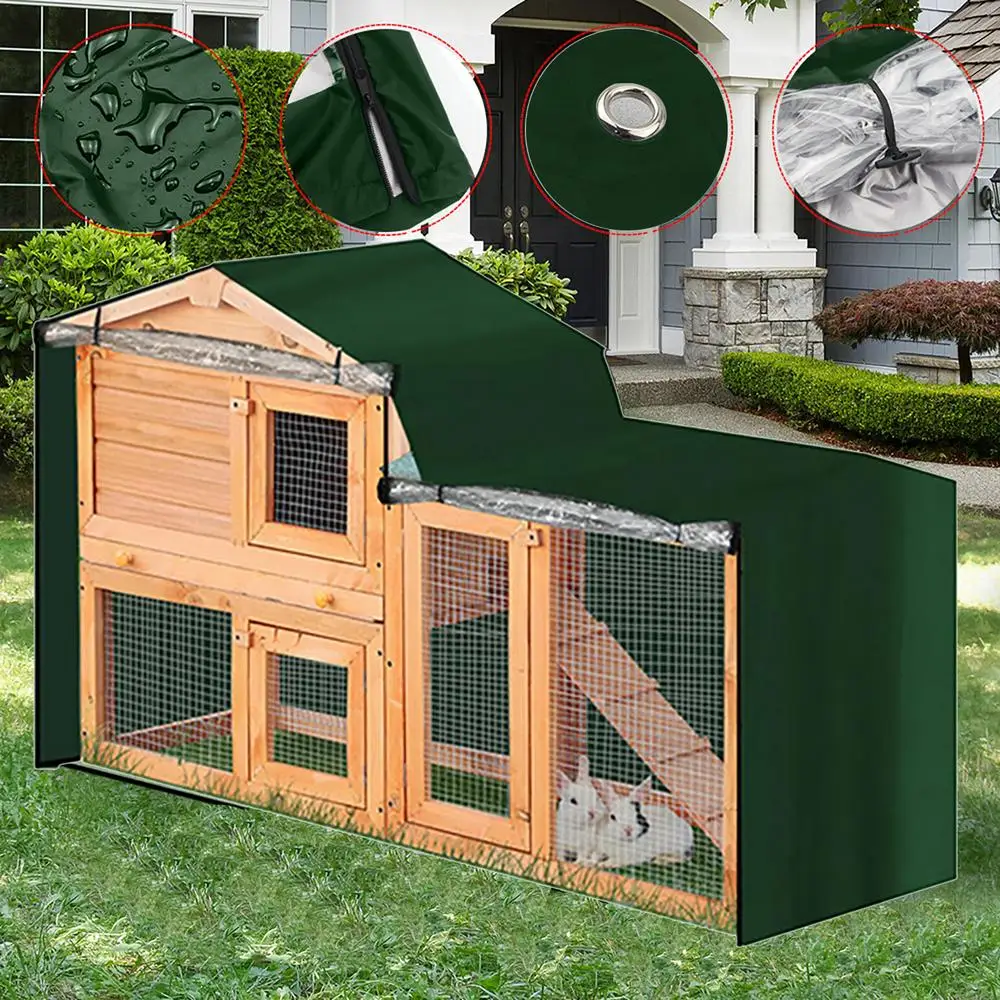 Rabbit Hutch Cover Farm Animal Cage Windproof Cover Pet Bunny Cage Dust Cover Waterproof Dust Cover Easy Cleaning Cage Accessory