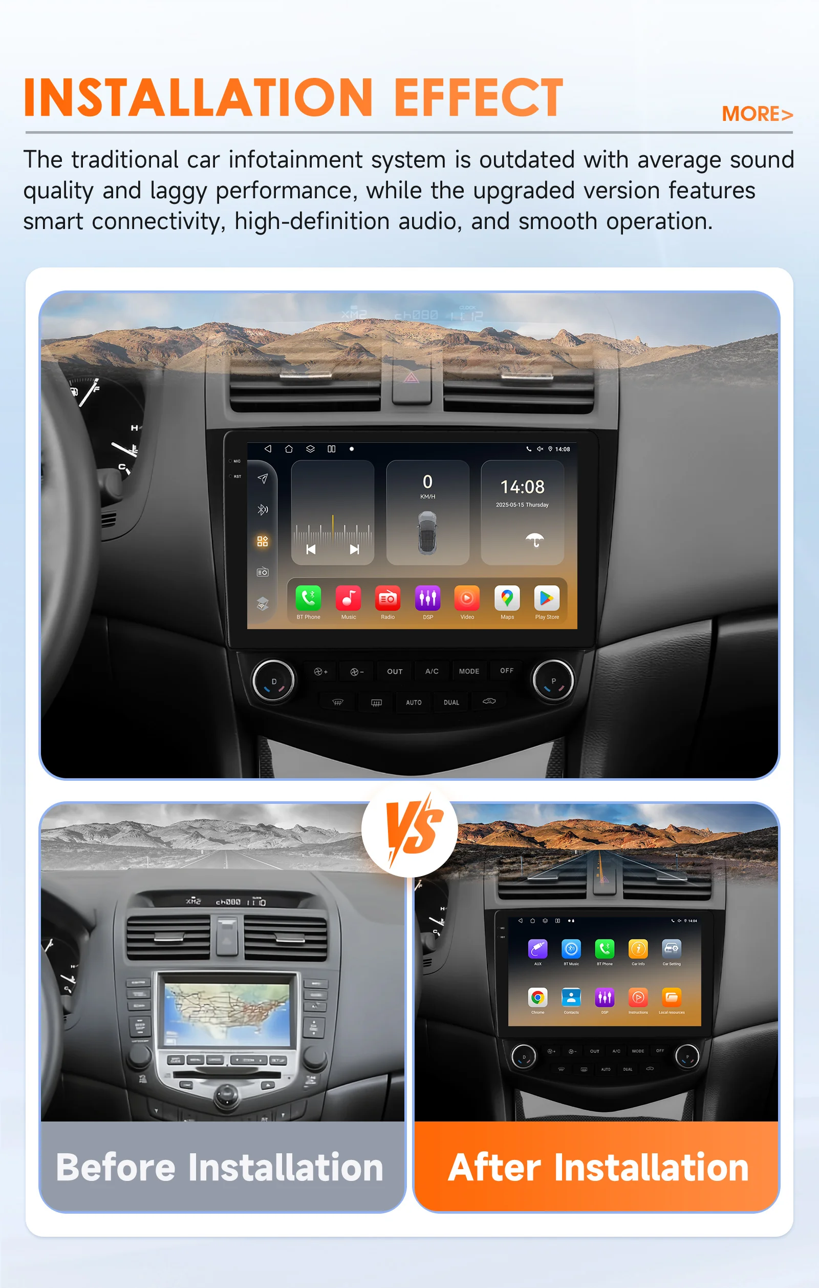 6115 Carplay Android 14 Car radio For Honda ACCORD 7 2003-2007 Autoradio Multimedia player GPS 360 Camera Screen by Snapdragon