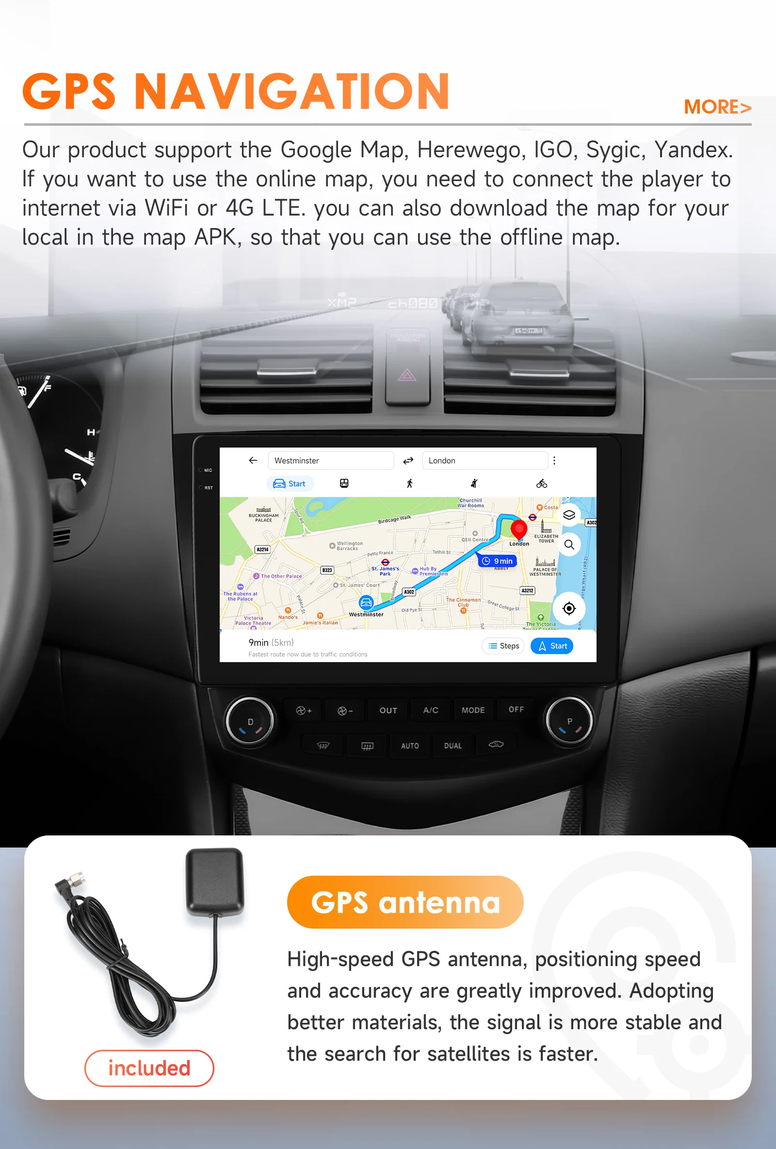 6115 Carplay Android 14 Car radio For Honda ACCORD 7 2003-2007 Autoradio Multimedia player GPS 360 Camera Screen by Snapdragon