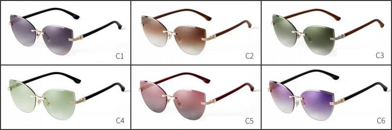 Vintage Cat Eye Rimless Sunglasses Women Brand Frameless Gradient Cut Lens Shade Eyewear Trendy Oversized Men Sun Glasses Female