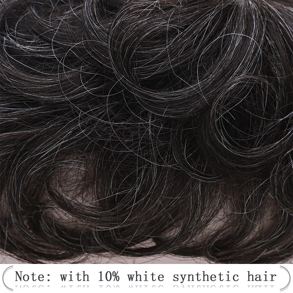 S-noilite 16x19cm Men Toupee Human Hair Replacement System Hair Toppers Hairpiece 4Inch Hair Wig Extensions Male Hair Prosthesis