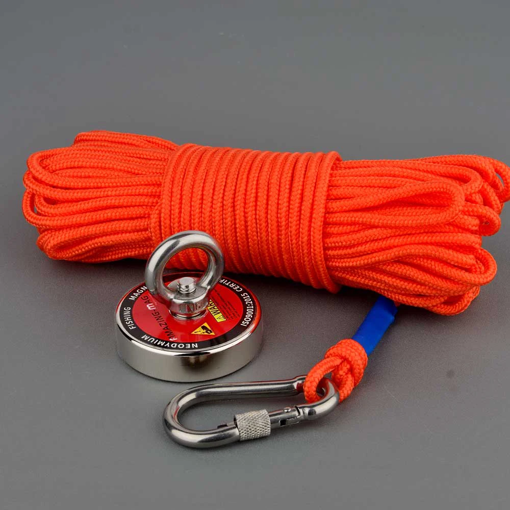 140KG Neodymium Magnet Fishing Holder Mount Pot with Ring Super Strong Round Search Magnet
