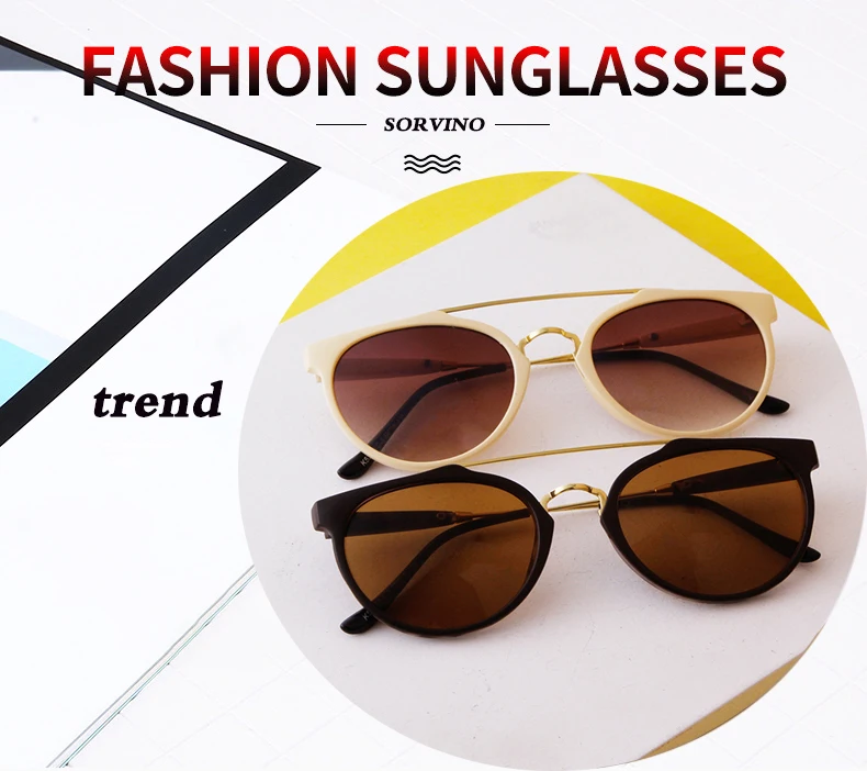 New Fashion Small Round Sunglasses Trendy Casual Double Nose Women Sun Glasses Men Classic vintage Thin Legs UV400 Sunglass
