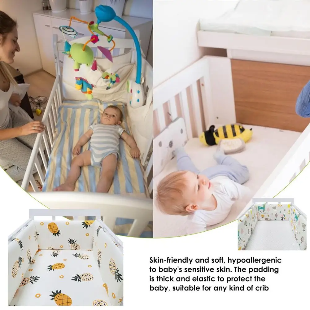 Hot Sale Baby Crib Bumper Cotton Thicken One-piece Crib Around Cushion Cot Protector Pillows Newborns Room Bedding Decor