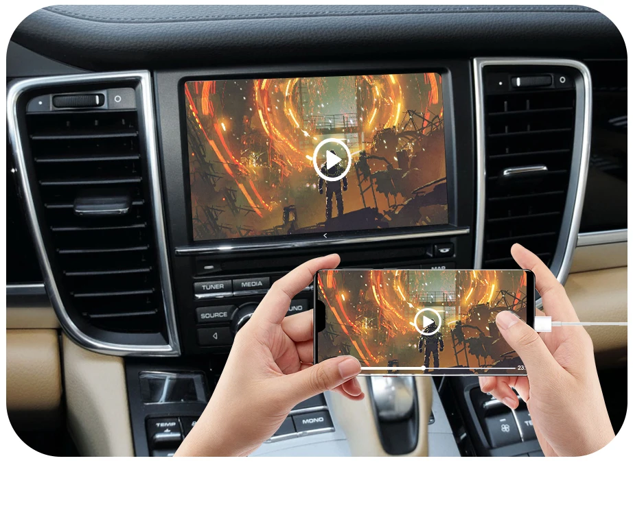 ISUDAR Carplay Module For Porsche/Panamera/Cayenne/Macan/Cayman/Boxster 911 718 PCM 3.1 Android Auto AI Box Multimedia