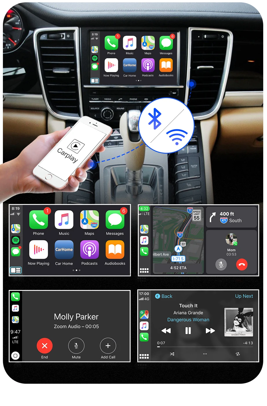ISUDAR Carplay Module For Porsche/Panamera/Cayenne/Macan/Cayman/Boxster 911 718 PCM 3.1 Android Auto AI Box Multimedia