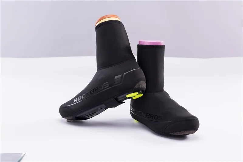ROCKBROS Winter Cycling Shoe Cover MTB Warmer Overshoes Bike Bicycle Shoes Covers Reflective Windproof Waterproof Protector