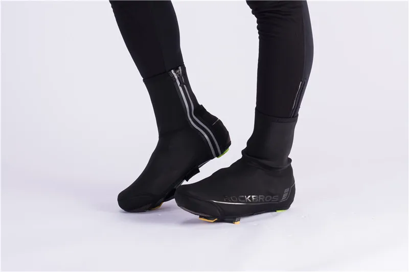 ROCKBROS Winter Cycling Shoe Cover MTB Warmer Overshoes Bike Bicycle Shoes Covers Reflective Windproof Waterproof Protector