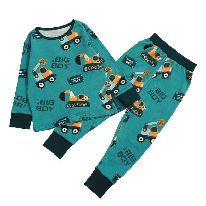 Autumn Winter Thermal Underwear Suit Girl Clothing Sets Boys Pajama Sets Baby No Trace Warm Sleepwear Cartoon Print Kids Clothes