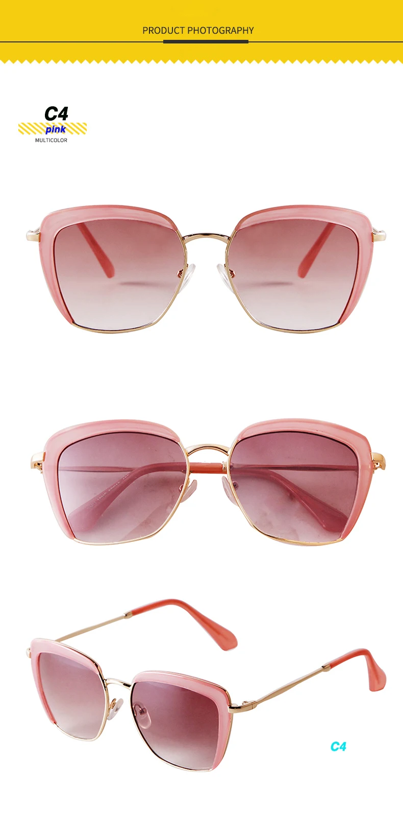SORVINO Fashion Square Women's Sunglasses Luxury Brand Metal Half Frame Sunglasses Trend 2024 Vintage Red Pink Shades UV400