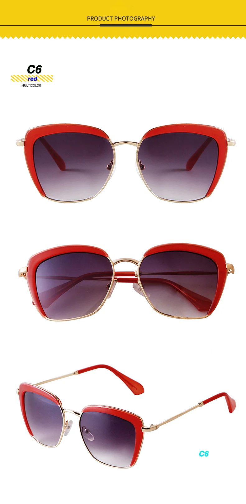 SORVINO Fashion Square Women's Sunglasses Luxury Brand Metal Half Frame Sunglasses Trend 2024 Vintage Red Pink Shades UV400