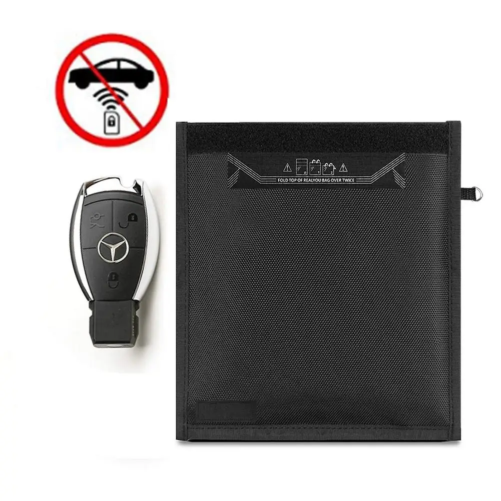 Car Key Signal Blocker Case Faraday Cage Fob Pouch Keyless RFID Blocking Bag For Ipad laptop RFID blocking signal zipper bag