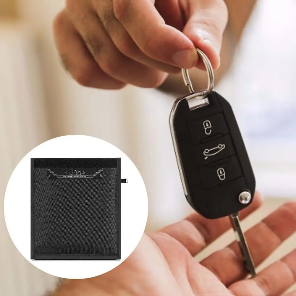 Car Key Signal Blocker Case Faraday Cage Fob Pouch Keyless RFID Blocking Bag For Ipad laptop RFID blocking signal zipper bag