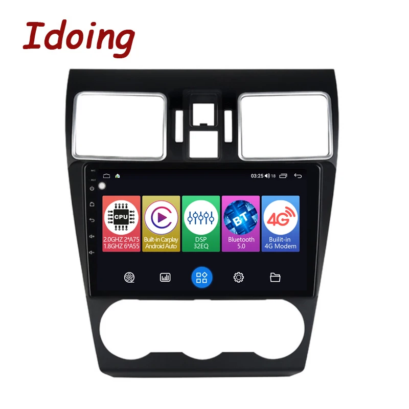 Idoing 9"Car Android Radio Vedio GPS Player For Subaru WRX 2016-2021 GPS Navigation Carplay Auto Head Unit Plug And Play No 2Din