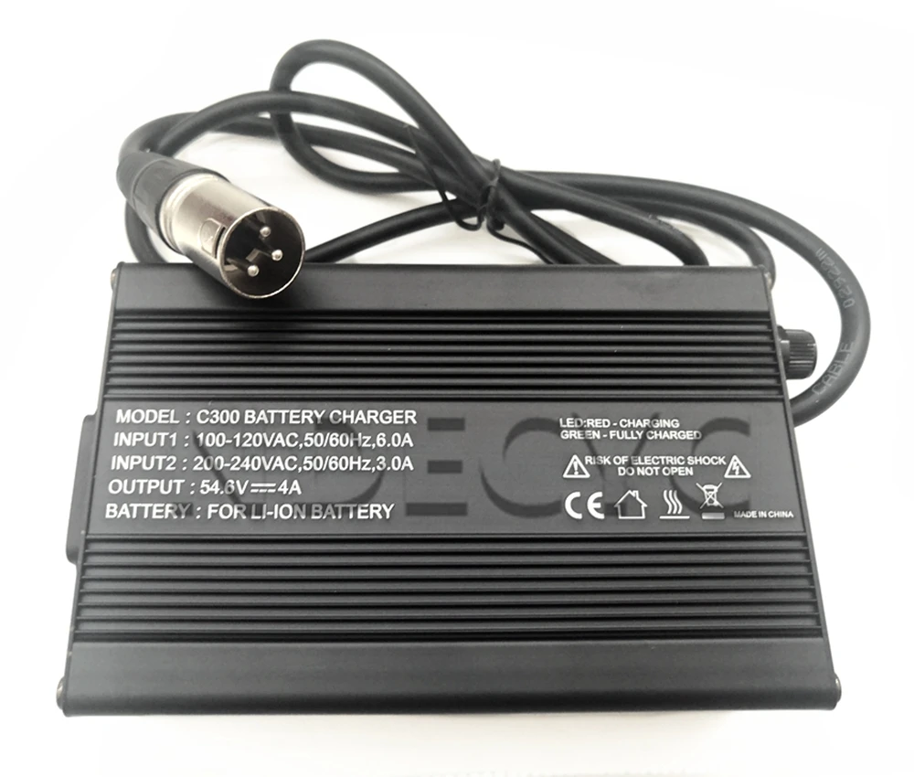 US stock 54.6V 2A/4A/5A Charger for 48V Li-ion e-bike Electric Bicycle Battery DC2.1 Plug XLR Plug