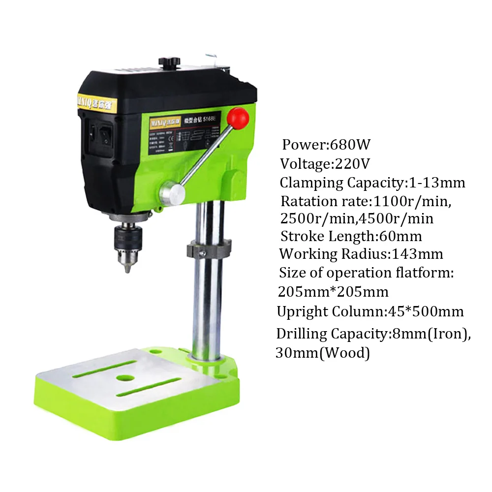 ALLSOME BG-5168E 680W Drill Press Mini Electric Drill Machine